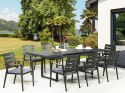 Zestaw ogrodowy stół rozkładany i 8 krzeseł czarny z poduszkami szarymi VALCANETTO/TAVIANO Lumarko!