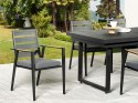 Zestaw ogrodowy stół rozkładany i 8 krzeseł czarny z poduszkami szarymi VALCANETTO/TAVIANO Lumarko!