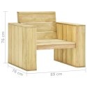 Krzesło ogrodowe z kobaltowymi poduszkami, drewno sosnowe Lumarko!