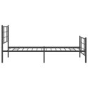 Metalowa rama łóżka z wezgłowiem i zanóżkiem, czarna, 107x203cm Lumarko!
