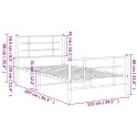 Metalowa rama łóżka z wezgłowiem i zanóżkiem, czarna, 107x203cm Lumarko!