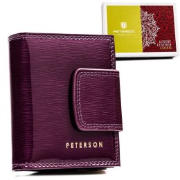 Kompaktowy portfel damski z lakierowanej skóry naturalnej - Peterson Lumarko!