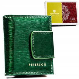 Kompaktowy portfel damski z lakierowanej skóry naturalnej - Peterson Lumarko!