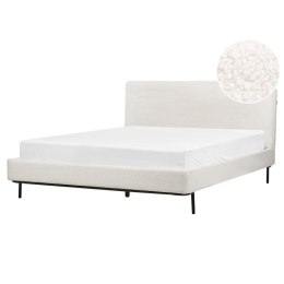 Łóżko boucle 160 x 200 cm białe CORIO Lumarko!
