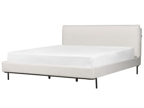 Łóżko boucle 180 x 200 cm białe CORIO