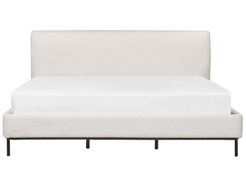 Łóżko boucle 180 x 200 cm białe CORIO