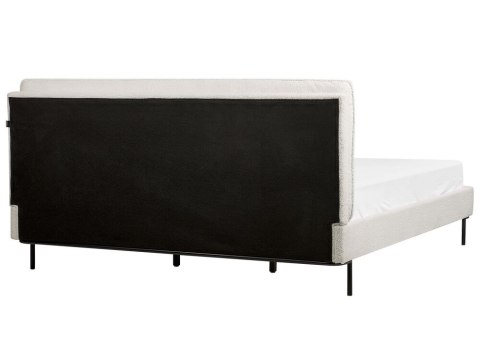 Łóżko boucle 180 x 200 cm białe CORIO