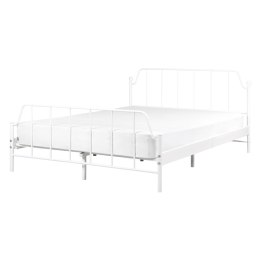 Łóżko metalowe 140 x 200 cm białe MAURESSAC Lumarko!