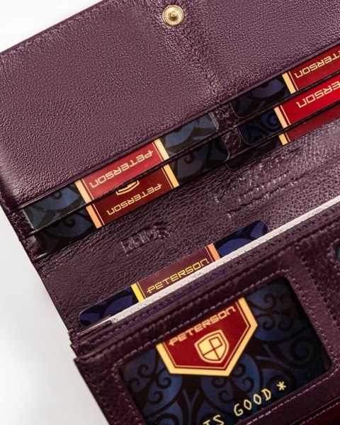 Pojemny, skórzany portfel damski z systemem RFID - Peterson Lumarko!
