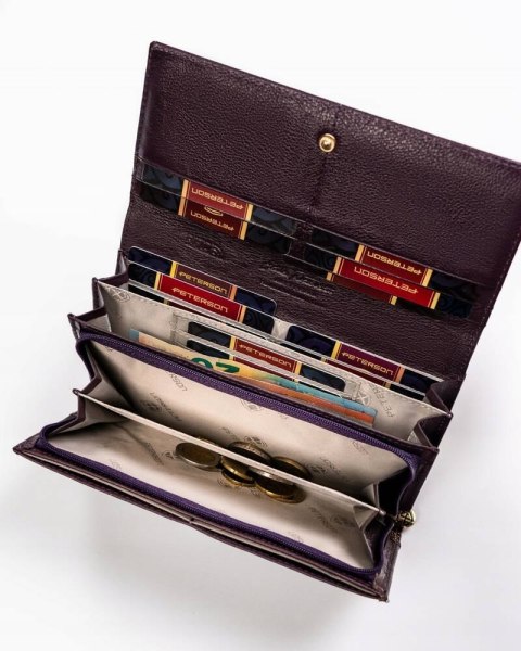 Pojemny, skórzany portfel damski z systemem RFID - Peterson Lumarko!