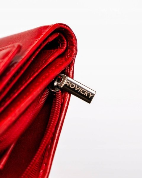 Portfel damski ze skóry naturalnej zamykany na zatrzask - Rovicky Lumarko!