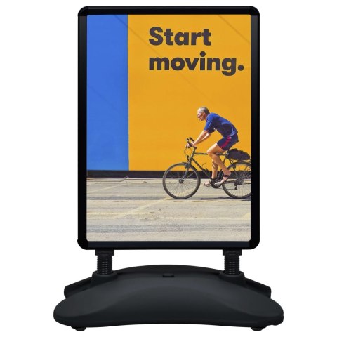 Stojak na plakat A1 z podstawą na wodę, czarny, stop aluminium Lumarko!