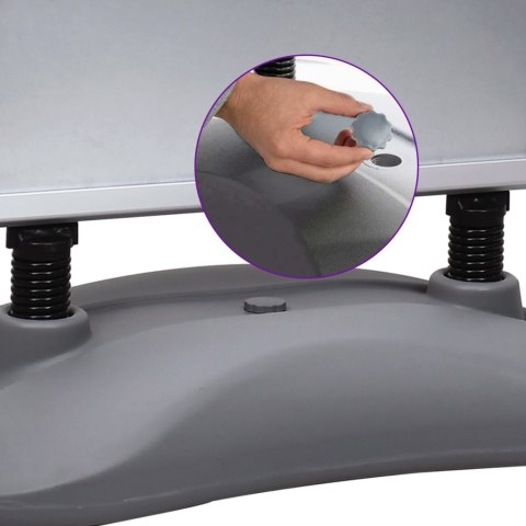 Stojak na plakat A1 z podstawą na wodę, szary, stop aluminium Lumarko!