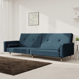 2-osobowa kanapa, 2 poduszki, niebieska, aksamitna Lumarko!