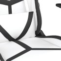 Masujący fotel gamingowy, biało-czarny, sztuczna skóra Lumarko!