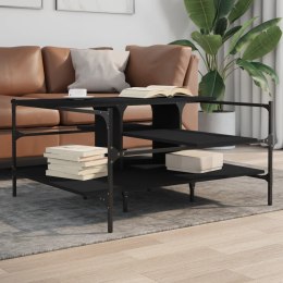 Stolik kawowy, czarny, 100x100x48,5 cm, materiał drewnopochodny Lumarko!
