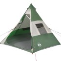 Namiot kempingowy, 7-os., zielony, 350x350x280 cm, tafta 185T Lumarko!