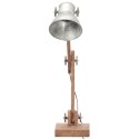 Industrialna lampa stołowa, srebrna, okrągła, 58x18x90 cm, E27 Lumarko!