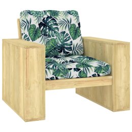 Krzesło ogrodowe z poduszkami w liście, impregnowana sosna Lumarko!