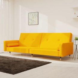 2-osobowa kanapa, 2 poduszki, żółta, aksamitna Lumarko!