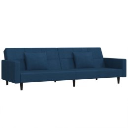 2-osobowa kanapa, 2 poduszki, niebieska, aksamitna Lumarko!