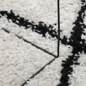 Dywan z wysokim runem, kremowo-czarny, 200x200 cm Lumarko!