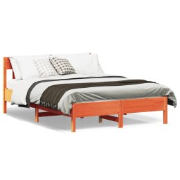 Rama łóżka z wezgłowiem, woskowy brąz, 120x190 cm, sosnowa Lumarko!