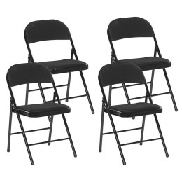 Zestaw 4 krzeseł składanych czarny SPARKS Lumarko!