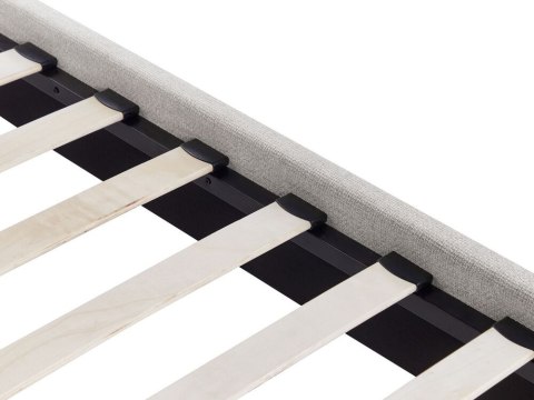 Łóżko jasnoszare tapicerowane ze stelażem 140 x 200 cm ROANNE