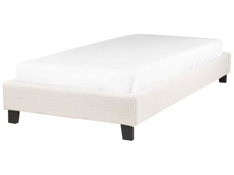 Łóżko kremowe tapicerowane ze stelażem 90 x 200 cm ROANNE