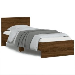 Rama łóżka z wezgłowiem i LED, brązowy dąb, 75x190 cm Lumarko!