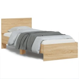 Rama łóżka z wezgłowiem i LED, dąb sonoma, 75x190 cm Lumarko!