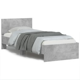 Rama łóżka z wezgłowiem i LED, szarość betonu, 90x190 cm Lumarko!
