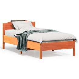 Rama łóżka z wezgłowiem, woskowy brąz, 75x190 cm, sosnowa Lumarko!