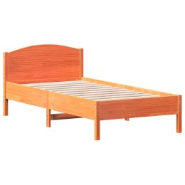 Rama łóżka z wezgłowiem, woskowy brąz, 75x190 cm, sosnowa Lumarko!