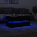 Stolik kawowy z oświetleniem LED, czarny, 90x50x40 cm Lumarko!