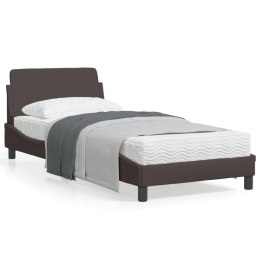 Rama łóżka z zagłówkiem, ciemnobrązowa 90x200 cm obita tkaniną Lumarko!