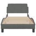 Rama łóżka z zagłówkiem, ciemnoszara, 90x190 cm, obita tkaniną Lumarko!