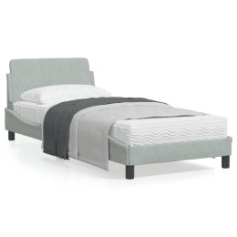 Rama łóżka z zagłówkiem, jasnoszara, 90x190 cm, aksamitna Lumarko!