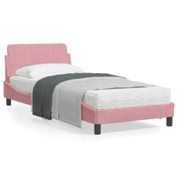 Rama łóżka z zagłówkiem, różowa, 90x200 cm, aksamitna Lumarko!