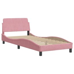Rama łóżka z zagłówkiem, różowa, 90x200 cm, aksamitna Lumarko!