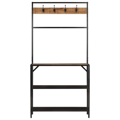 Wieszak na płaszcze, 90x35x180 cm, lite drewno mango i żelazo Lumarko!