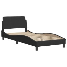Rama łóżka z zagłówkiem, czarna, 90x190 cm, aksamitna Lumarko!