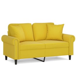 2-osobowa sofa z poduszkami, żółta, 120 cm, aksamit Lumarko!