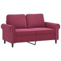 Sofa 2-osobowa, winna czerwień, 120 cm, tapicerowana aksamitem Lumarko!