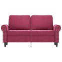 Sofa 2-osobowa, winna czerwień, 120 cm, tapicerowana aksamitem Lumarko!