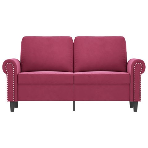 Sofa 2-osobowa, winna czerwień, 120 cm, tapicerowana aksamitem Lumarko!