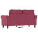 Sofa 2-osobowa, winna czerwień, 120 cm, tapicerowana aksamitem Lumarko!