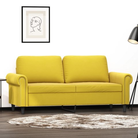 Sofa 2-osobowa, żółta, 140 cm, tapicerowana aksamitem Lumarko!