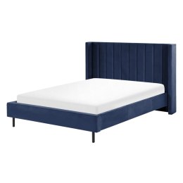 Łóżko welurowe 140 x 200 cm niebieskie VILLETTE Lumarko!